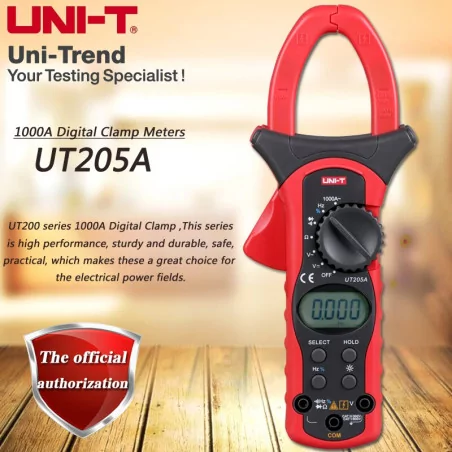 Pince numérique multimètre, UNI-T UT205A 1000A AC, résistance/fréquence,  Test de Diode, rétro-éclairage LCD