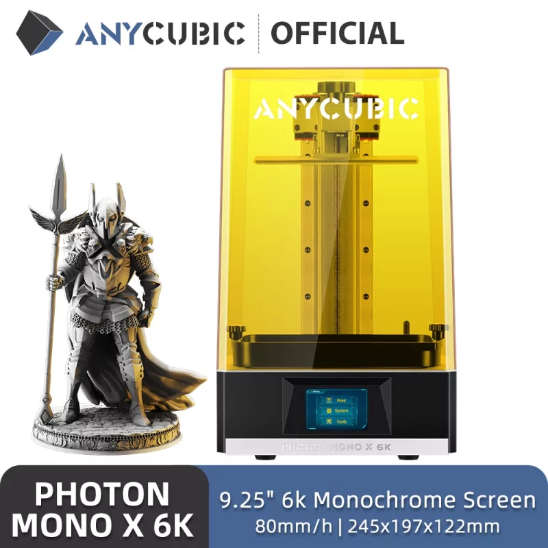 ANYCUBIC Photon Mono X 6K Imprimante 3D LCD 9.25''grand écran impression 3D  +1kg resin blak+AirPure 2 pieces