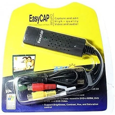 Easy Cap EasyCAP Capture Audio / Vidéo EasierCAPture ,Carte de Capture  Audio Vidéo Convertisseur PC Adaptateur TV - VHS vers Numérique à prix pas  cher