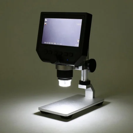 Microscope électronique 600X, Microscope numérique 4,3 Pouces écran HD  Portable 3,6 MP Portable avec lumières LED pour Soudure PCB