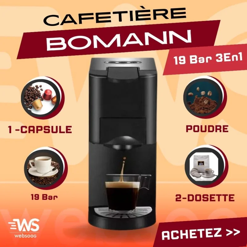 Cafetière Bomann 19 Bar 3En1 1450W Expresso Multi-Capsules