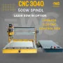 CNC 3040 Engraving Machine 500W Spindle Metal Milling Lathe PCB +80W Laser in option Carving Cutting Machine Woodworking Router