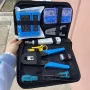 Kit d'outils de maintenance de réparation de câbles réseau 11 dans 1 -blue-