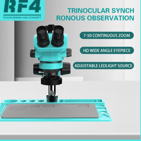 Microscope trinoculaire RF4 7050TVD2 à Zoom 7-50x, stéréo, téléphone portable, carte mère, réparation de puces IC