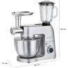 Proficook Petrin Pâtissier Multifonctions - 3 En 1 - Pétrir - Hacher - Blender - 1500 Watts -Argenté