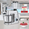 Proficook Petrin Pâtissier Multifonctions - 3 En 1 - Pétrir - Hacher - Blender - 1500 Watts -Argenté