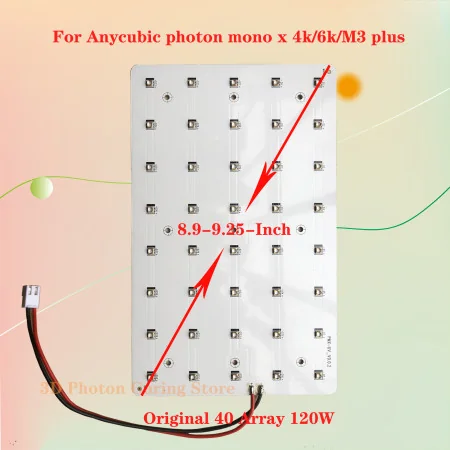 Anycubic Photon Mono X 4K/6K/M3 Plus-Imprimante 3D UV Array, LED 405nm 24V DC PLAcquisbody, Bead Lamp Plate, 8.9 ", 40Pcs