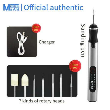 MaAnt D2 Intelligent Charging Grinding Pen Polishing Grinding Tools Set Grinder Engraving Pen for Phone CPU IC Polishing Cutting