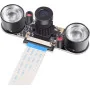 5MP Night Vision Camera + 2PCS IR Sensor LED Light For Raspberry Pi 2-3-Model B (Wide Angle Fisheye Lens ) S4104