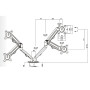 Support pour 2 écrans 3D – Support d'écran à double bras 14-27 pouces