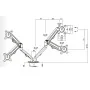 Support pour 2 écrans 3D – Support d'écran à double bras 14-27 pouces