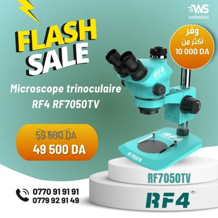 Microscope trinoculaire stéréo de fonctionnement RF4 RF7050TV, maintenance de téléphone portable