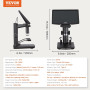 Microscope numérique multifonction W10 10.1" HDMI 1300X with IPS Screen, 8 LED Lights, 2 Flexible Side Lights, PC View