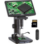 Microscope numérique multifonction W10 10.1" HDMI 1300X with IPS Screen, 8 LED Lights, 2 Flexible Side Lights, PC View