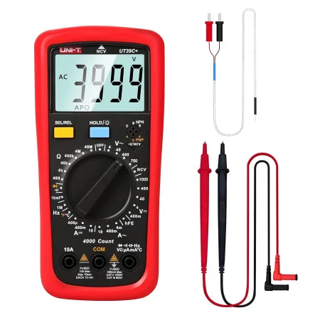 UNI-T UT39C+ Multimètre Digital 4000 Comptes – Mesure Tension AC/DC, Courant, Résistance, Fréquence, NCV, Diodes, Continuité