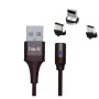 Partagez ce produit Havit Câble Magnétique 3En1 1A - Micro-usb+Type-C+Lightning CB6145 - Noir