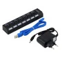 Pro Tech Hub USB 3.0 HI-Speed 7 Ports USB Avec Interrupteur Marche/Arrêt Pour PC MacOS