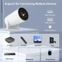 Projecteur "Datashow" Intelligent 4K Android Wifi – Mini LED Home Cinéma Écran 130” pour Téléphone, PC, HDMI USB