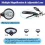 Loupe 3ème Main TE-800 avec Pince Auxiliaire, 5 LED, Interchangeable, 3 Piles AA, Câble de Charge