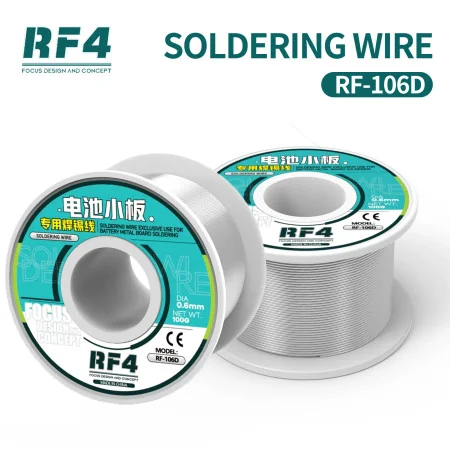 RF4 RF-106D 0.6mm 100G Battery Nickel Sheet Solder Wire Suitable for Mainboard Electronic Small Board Repair Soldering Wire Tool