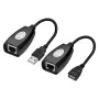 USB Extender - USB 2.0 to RJ45 LAN Extension Adapter Over Cat5/Cat5e /Cat6 Cable