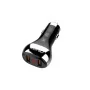 Chargeur Voiture LDNIO C2 QC3.0 avec Affichage LED - 2 Ports USB, Support Universel, Câble Type-C Inclus (Noir)