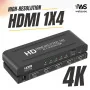 Répartiteur HDMI 1 Entrée 4 Sorties 4K à 30Hz - Splitter Haute Définition, Prise en Charge de 4 Écrans Simultanés