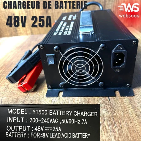 Chargeur de Batterie 48V 25A - Haute Performance pour Applications Industrielles