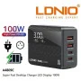 Ldnio Chargeur A4809C 100W GaN Laptop smartphone 4 Port USB QC4.0 et Type-c PD