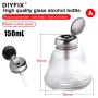 150ML Glass Empty Alcohol Bottle Press Type Splash Proof Corrosion Resistant Glass Solution Dispenser Glue Cleaning Tool