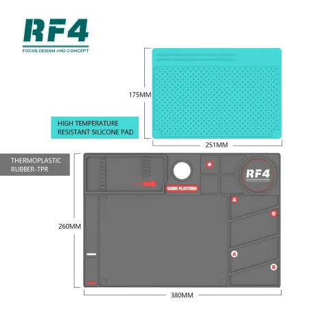 Plateforme Universelle d'Entretien RF-PO2 pour Microscope - Résistante à la Chaleur, Réparation Téléphone, Soudure, Silicone RF4