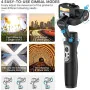 iSteady Pro 3 -Hohem Stabilisateur Gimbal 3 Axes Étanche pour Caméras d'Action, Autonomie 12H