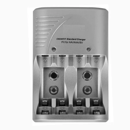 Chargeur Multifonction pour Batteries et Piles C804V - Horloge avec Alarmes Intégrées, Chargeur Multi-Batteries Intelligent