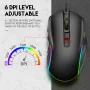 Souris Gamer Weibo X9 Design Ergonomique, 7 Boutons Programmables, Rétroéclairage LED RGB, Haute Précision 7200DPI, USB Gaming