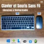 Combo Clavier + Souris Mini Sans Fil Rechargeable - Ultra-Fin, Connexion Stable 2.4G, Design Ergonomique 2.4G+