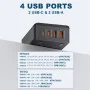 Chargeur LDNIO A4808Q - 65W, 4 Ports USB, Charge Rapide QC 4.0 et PD, Compact et Polyvalent