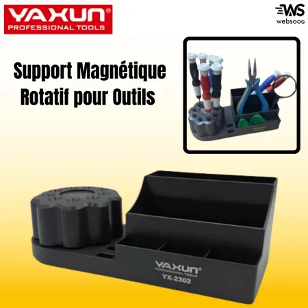 Support Magnétique Rotatif pour Outils - YA XUN YX-2302, Organiseur de Tournevis et Accessoires