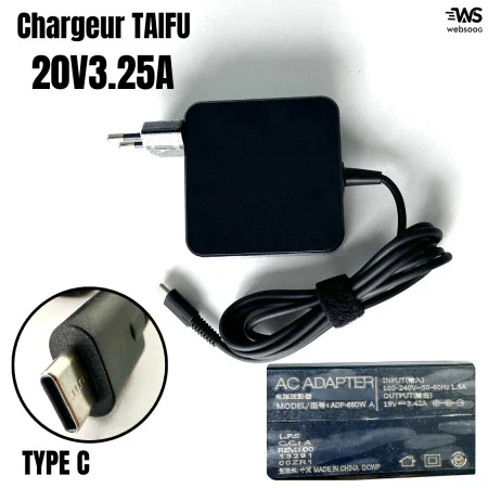 Chargeur TAIFU 65W 20V3.25A type c