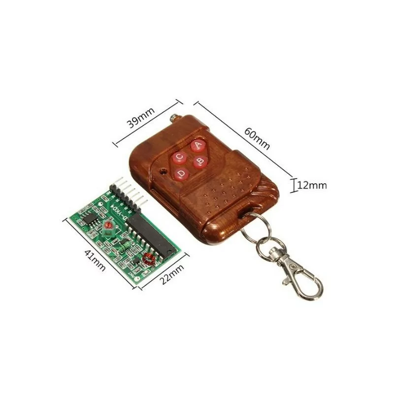 M4 Lock Receiver with 4 Keys Wireless Remote Control, 2262/2272 Four Ways Wireless  Remote Control Kit