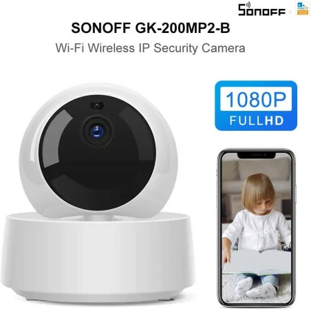 Caméra Surveillance IP WiFi, SONOFF 1080P, Détection de Mouvement et d'alerte, Audio Bidirectionnel 360°