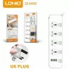 LDNIO SC4408 POWER STRIP 4 UNIVERSAL SOCKET WITH 4 USB OUTPUT 3.4A 2500W